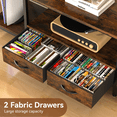thumbnail image 3 of Behost TV Stand for 75 Inch, Dresser TV Stand with 2 Large Dresser Drawers, Entertainment Center with 3 Open Storage Shelf, Rustic Brown, Large, 3 of 7