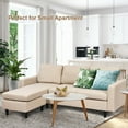 thumbnail image 3 of Gymax Convertible L-shaped Sectional Sofa Couch w/ Cushion Beige, 3 of 8