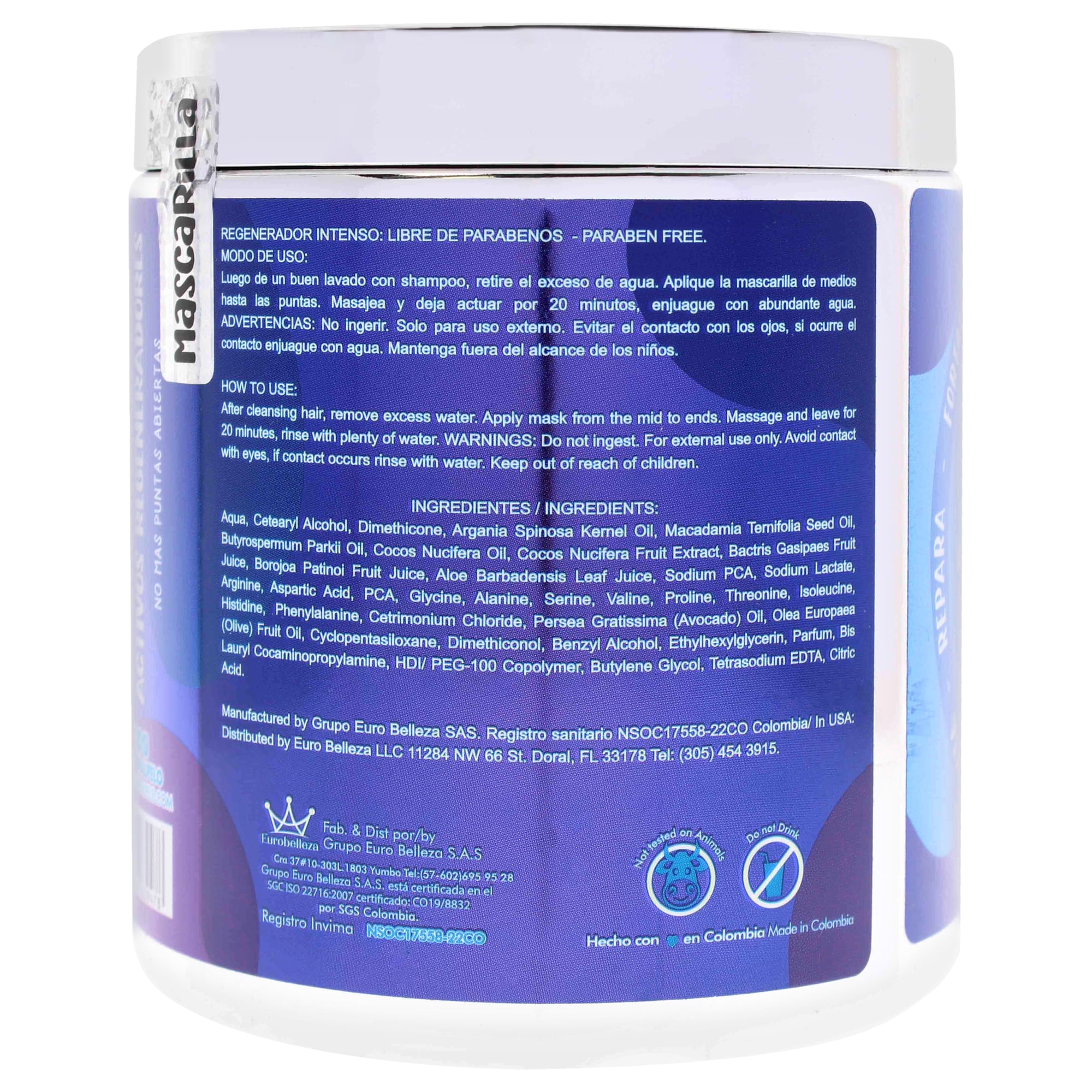 Leche Pal Pelo Intense Regenerator 7 Oils Mask, Hair Mask, 27 oz