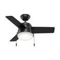 thumbnail image 1 of Hunter Fan Company Aker 32 Inch Indoor Ceiling Fan with LED Light Kit, Black, 1 of 7