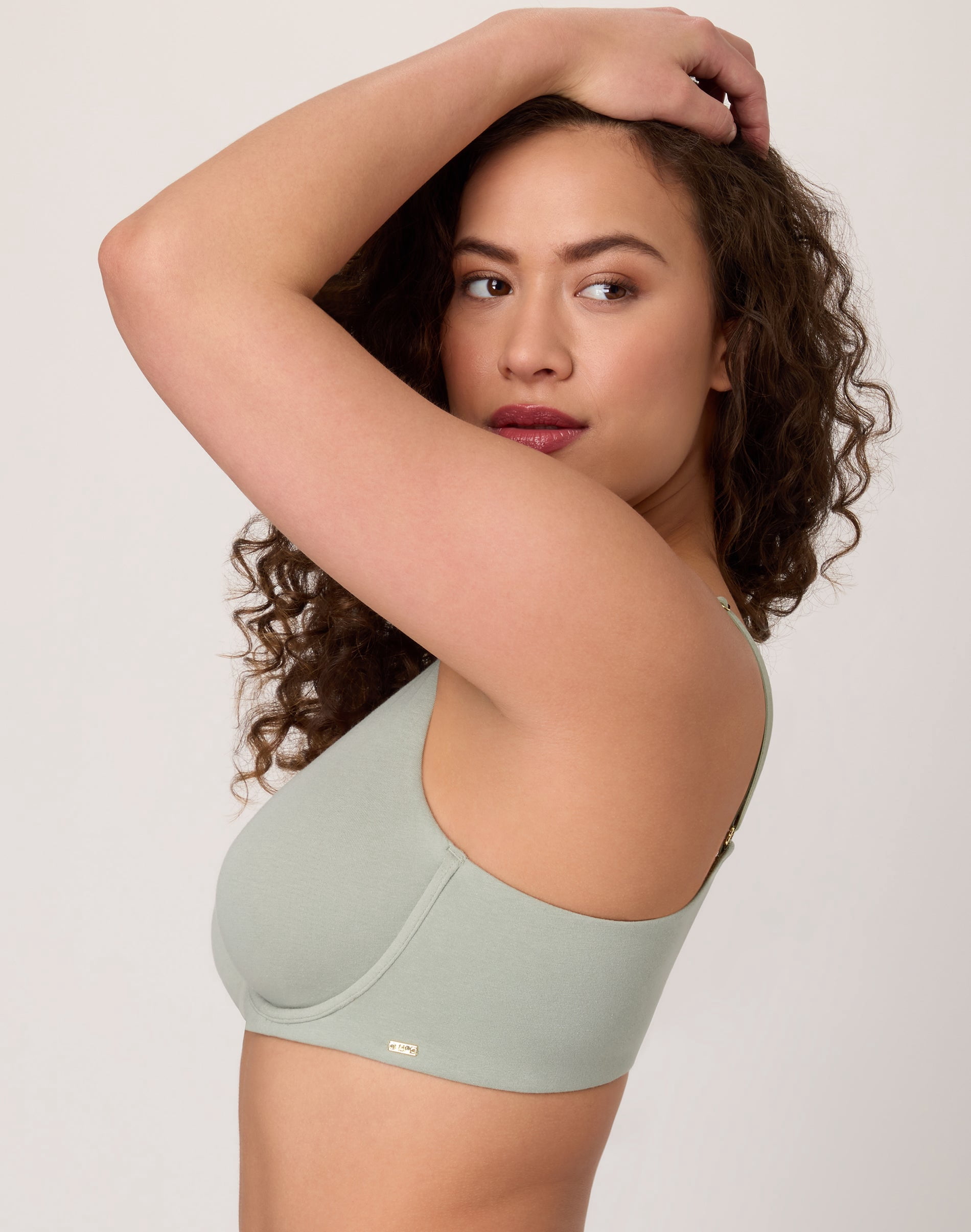 Bali Cotton Collection Underwire Bra, Moisture-Wicking, Convertible Seagrass Green 40DD