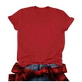 thumbnail image 1 of Penkiiy T-Shirts Graphiques pour Femmes Saint-Valentin Manches Courtes Chemises Imprimées Cœur Blouse Tops 3TG Rouge, 1 of 4