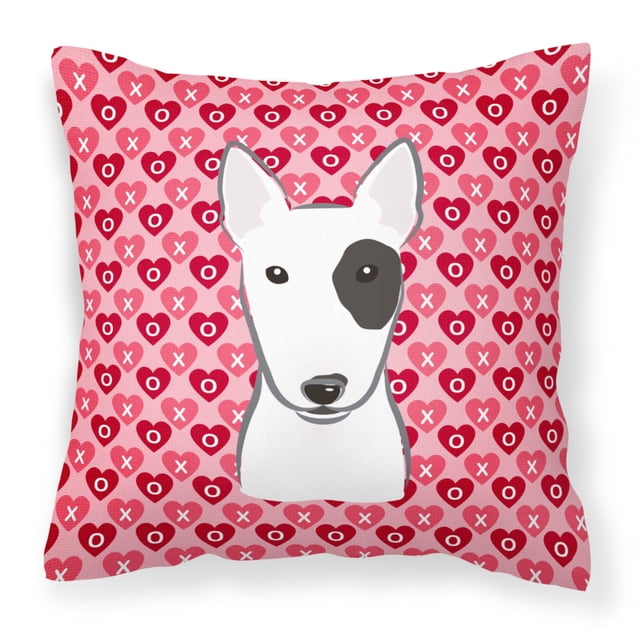 Almohada Decorativa Corazones Bull Terrier Caroline's Treasures 14Hx14W Multicolor