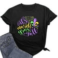 thumbnail image 5 of PNTUTB Women's Summer 2026 Mardi Gras Printed Casual Short Sleeve Round Neck Loose Comfortable T Shirt, 5 of 6