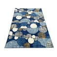 thumbnail image 1 of Navy Blue Beige Ivory Polka Dot Geometric Circles Modern Contemporary Area Rug, 1 of 7