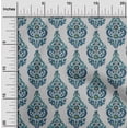 thumbnail image 1 of oneOone Cotton Jersey Light Gray Fabric Leaves & Floral Block Sewing Material Print Fabric By The Yard 58 Inches Wide, 1 of 4