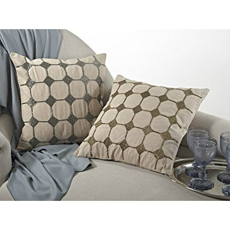 Bronze Pillow - Diamond Design 18-inch Feather Filled Throw Pillow (Bronze)