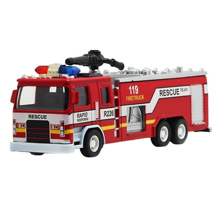 BESTSKY Fire Truck Toy for Toddlers Kids Toys for Boy and Girl Firetruck with Music & Light Realistic Ladder Water Tank 1:32 Scale Vehicle Toy for Birthday Gift (1pcs)