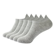 Bamboo Athletic Ankle Sock Thin Ankle Running Socks Anti odor Performance Sock Breathable mesh Sock Odor Resistant 5 Pairs (Grey1, Large)