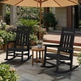 thumbnail image 3 of Outdoor Oversized Rocking Chair set of 2, HDPE High Back Patio Rocking Chairs, All Weather Lumber Porch Rockers for Outside, Classic Black, 3 of 9