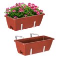 thumbnail image 2 of 6-Piece Hanging Planter Fence Planter Hanging Planter for Outdoor Plants Metal Hanging Bucket Pot with Drainage Holes and Hooks for Outdoor Porch, 2 of 5
