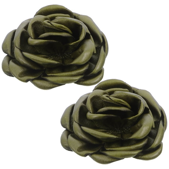 TABLZONE Olive Green Floral Shoe Clips for Women, Removable Elegant Decorations for High Heels and Dress Shoes
