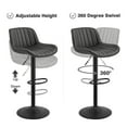 thumbnail image 6 of Art Leon Rustic Bar Stools Set of 2, Faux Leather with Backrest Chrome Legs, Upholstered Swivel Kitchen Stools, Black Brown, 6 of 7
