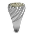 thumbnail image 4 of High polished (no plating) Stainless Steel Ring with Leather in Animal pattern for Women Animal pattern Stone Color Style TK2859 Size 9, 4 of 4
