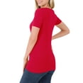 thumbnail image 3 of Niobe Clothing Womens V-Neck Cotton Short Sleeve Long T-Shirt Top, 3 of 7