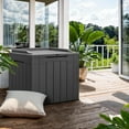 thumbnail image 3 of PRZL 30 Gallon Small Deck Box Outdoor Waterproof Resin Storage Box Lockable Storage Container Outside Package Delivery Box (Gray), 3 of 16