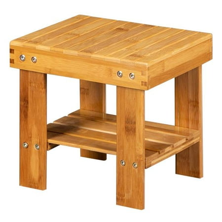 Wood Step Stool Kids Stool Wooden Children Bench Stool Small Bamboo Step Stool Load-Bering 330 lbs, Wood