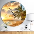 thumbnail image 2 of Designart 'Gorgeous Beach of Island Barbados' Metal Wall Clock, 2 of 3
