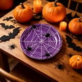 thumbnail image 3 of 24 Pack Halloween Disposable Paper Plates, Spider and Cobweb Pattern Tableware Set, Halloween Party Supplies Favors, 3 of 6