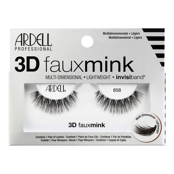 Ardell 3D Faux Mink Multi-Dimensional Lashes - 858 - Pack of 1 with Sleek Comb