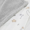 thumbnail image 3 of CREVENT Minky Sherpa Warm Baby Blanket for Boys Girls,Soft Plush Receiving Blanket for Newborns, 30''x40'', Grey Moon Star, 3 of 5