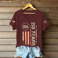 thumbnail image 4 of Women's 250th Anniversary USA Shirt Independence Day Top 4th of July Shirts America 250 Merchandise V Neck Flag Graphic Casual Tee, 4 of 5