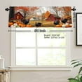 thumbnail image 3 of JOOCAR Polyester Window Valance Curtain with Autumn Farmhouse Scene, Pumpkins and Turkeys for Home Kitchen Living Room Bedroom Bathroom Decor 54x18 inch, 3 of 5