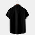 thumbnail image 3 of Camisas s Para Hombre Camisa de manga corta con solapa y hebilla de bolsillo con impresión digital 3D para hombre (Black, 3XL), 3 of 4
