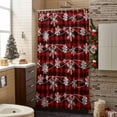 thumbnail image 3 of Christmas Snowflakes Bathroom Shower Curtain Winter Blue Waves Retro Red Black Plaid Waterproof Washable Shower Curtains for Bathtub Bath Decor with Grommets and Hook 54 X 78 Inch, 3 of 8