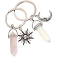 thumbnail image 1 of 2pcs Exquisitos Llaveros Llaveros Llaveros de Metal Llaveros en forma de Sol y Luna, 1 of 5