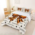 thumbnail image 2 of Erosebridal Teens Black Orange Bow Tie Full Size Comforter Sets 3 Pieces,Kids Boys Girls Sport Basketball Print Bedding Sets,Breathable Home Decor, 2 of 6