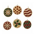thumbnail image 2 of Clearance! 6Pcs Wooden Christmas Ornaments DIY Pearl Art Kits for Adults, Hanging Diamond Art Christmas Ornaments Set with Pearls, Special-Shaped Gems & Jute Twine, Christmas Decor Craft(C), 2 of 6