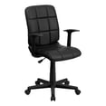 thumbnail image 1 of Scranton & Co Vinyl Quilted/Nylon Mid-Back Office Chair with Arms in Black, 1 of 6