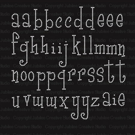 - Girly Font Lowercase Alphabet Iron On Rhinestone Transfer