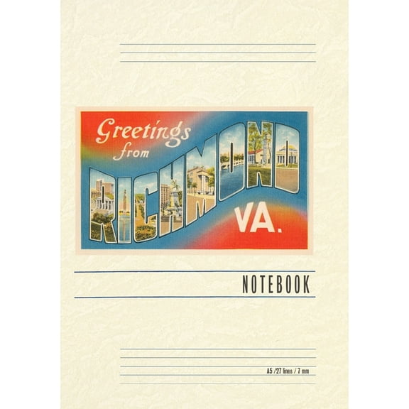 Vintage Lined Notebook Greetings from Richmond, (Paperback)