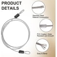 thumbnail image 6 of 6PCS 39.4 Inch Security Steel Cable 4mm Safety Cable Lock Stainless Steel Wire Clear Coated Luggage Lock Wire Rope with Double Loops Bicycle Locking Rope for Outdoor Gate Bicycle Furniture Silver, 6 of 9