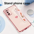 thumbnail image 4 of for Samsung Galaxy S20 Fe 5G Case Pink Love Hearts Design for Women Girl Men, Luxury Plating with Strap Stand Full Camera Lens Protection Bumper for Galaxy S20 Fe 5G, 4 of 12