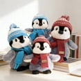 thumbnail image 5 of 11.81" Winter Penguin Plush Toy with Knit Hat Scarf, Soft Stuffed Penguin Plush Penguin Stuffed Animal for Home Decor Office Birthday Gift for Family Friends Lover,Red, 5 of 7
