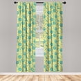 thumbnail image 3 of Ambesonne Moon Curtains, Grunge Style Moon Phases, Pair of 28"x84", Yellow Turquoise Teal, 3 of 5