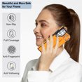 thumbnail image 4 of Allytechgroup Galaxy S22 Ultra Case with Keychain, Luxury Girly PU Leather Back Cover Bracket Stand Shockproof Bumper Drop Proof Phone Case Cover for Samsung Galaxy S22 Ultra, Orange, 4 of 8