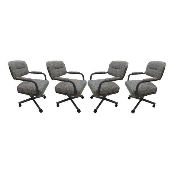 4 - Swivel Metal Caster Dining Chairs - M-110 Style