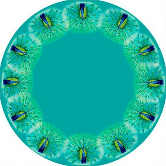 Betsy Drake TR758G 68 in. Peacock Round Table Cloth