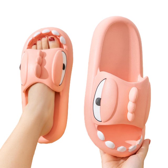 xiaxaixu Cute Dinosaur Slippers, Anti-Slip Open Toe Slides Quick-dry Shower Shoes for Women Men