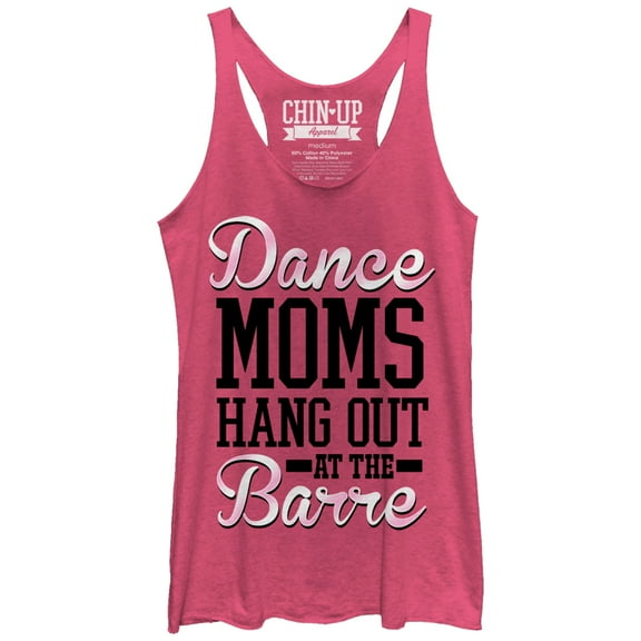 Women's CHIN UP Dance Moms Hang Out at the Barre Racerback Tank Top Pink Heather Large
