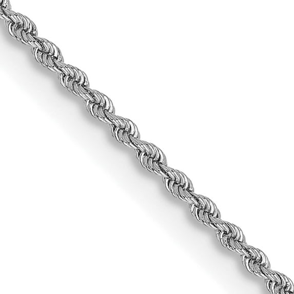 14K White Gold Wg 2.0mm Regular Rope Chain (20 X 2) Made In Peru w014s-20