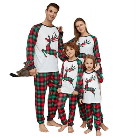 

Family Christmas PJs Matching Sets Holiday Pajamas for Women/Men/Kids Printed Long Sleeve Top and Pants Sleepwear