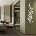 thumbnail image 5 of Adhesivo de Pared JAMW Flores de Espejo 3D para Dormitorio y Sala de Estar Plata, 5 of 5