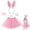 Pink, variant on Girls Easter Dress,Bunny Headband Set with Fluffy Ears,Bow and Clips,Adjustable Elastic Band for Easter Dress,Halloween Party Hair Accessories for Kids(Pink)