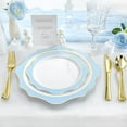 thumbnail image 4 of 100 PCS White and Blue Disposable Plates for 50 Guests, Scalloped Plastic Plates Include 50 Dinner Plates and 50 Dessert Plates for Party, Wedding and Graduation, 4 of 7