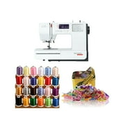 Bernette 38 Swiss Design Computerized Sewing Machine with Sewing Clips and Polyester Embroidery Thread